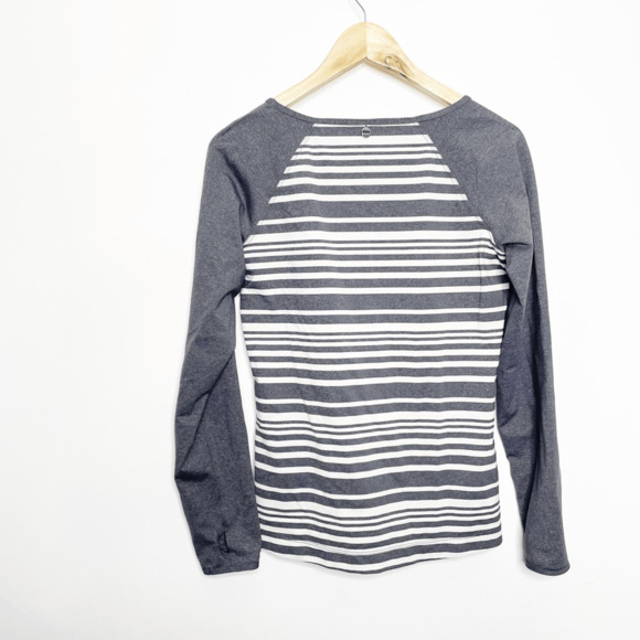 LORNA JANE Raglan Striped Long Sleeve gray activewear crew neck womens medium m - Picture 5 of 6